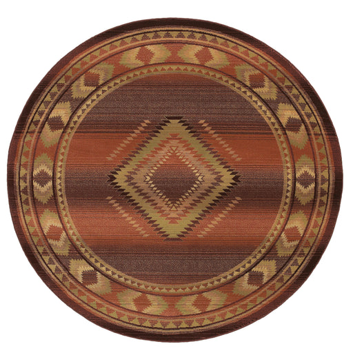 Oriental Weavers Generations 1506C Red/ Beige 8' Round Indoor Area Rug G1506C240240ST