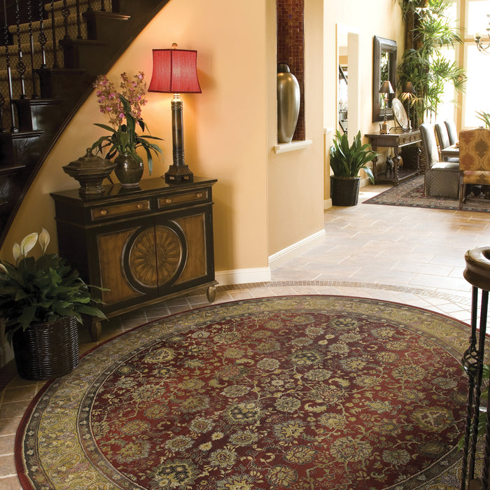 Oriental Weavers Generations 3434R Red/ Beige 8' Round Indoor Area Rug G3434R240240ST