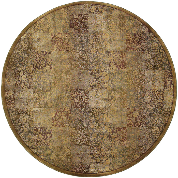 Oriental Weavers Generations 3435Y Green/ Gold 8' Round Indoor Area Rug G3435Y240240ST