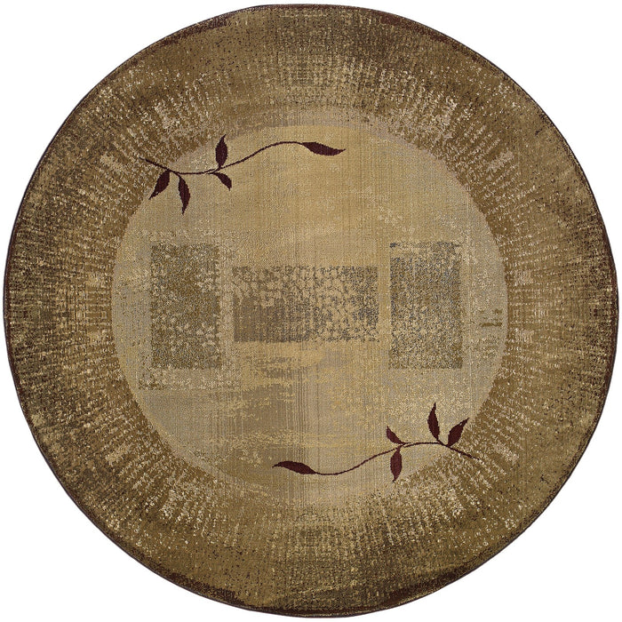Oriental Weavers Generations 544G1 Green/ Beige 8' Round Indoor Area Rug G544G1240240ST