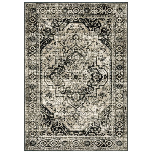 Oriental Weavers Georgia 429G0 Grey/ Black 9'10"" x 12'10"" Indoor Area Rug G429G0300390ST
