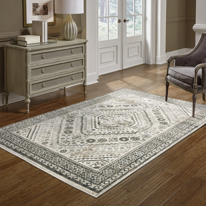 Oriental Weavers Georgia 659C0 Ivory/ Grey 9'10"" x 12'10"" Indoor Area Rug G659C0300390ST