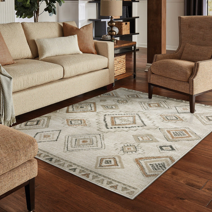 Oriental Weavers Georgia 660B0 Ivory/ Orange 9'10"" x 12'10"" Indoor Area Rug G660B0300390ST