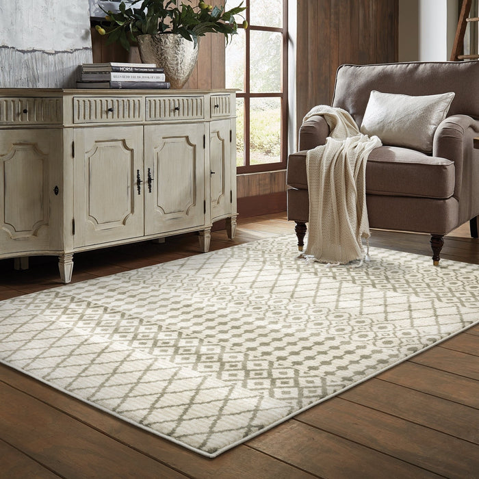Oriental Weavers Georgia 717B0 Ivory/ Grey 9'10"" x 12'10"" Indoor Area Rug G717B0300390ST
