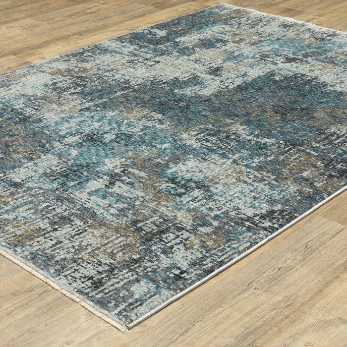 Oriental Weavers Hayden HAY03 Blue/ Grey 9'10"" x 12'10"" Indoor Area Rug HHAY03300394ST