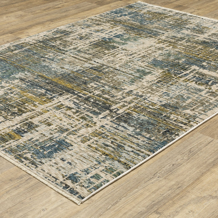 Oriental Weavers Hayden HAY05 Blue/ Gold 9'10"" x 12'10"" Indoor Area Rug HHAY05300394ST