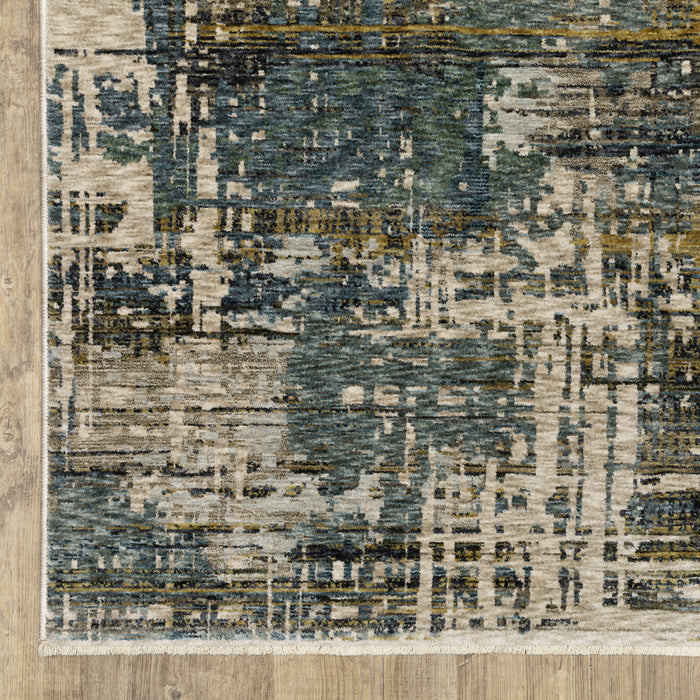 Oriental Weavers Hayden HAY05 Blue/ Gold 6'7"" x 9'6"" Indoor Area Rug HHAY05200296ST