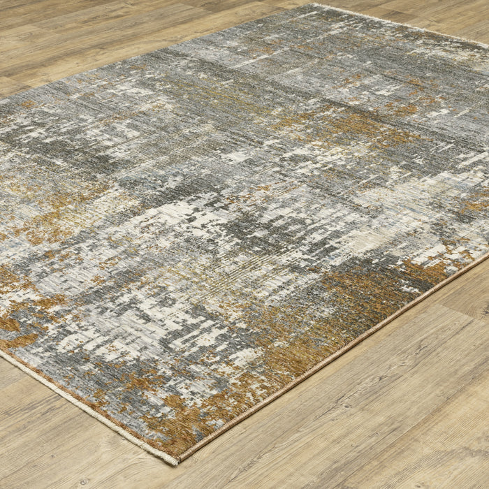 Oriental Weavers Hayden HAY06 Grey/ Gold 6'7"" x 9'6"" Indoor Area Rug HHAY06200296ST