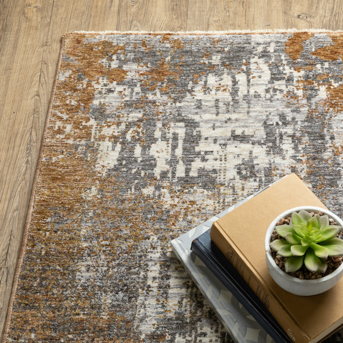 Oriental Weavers Hayden HAY06 Grey/ Gold 7'10"" x 10'10"" Indoor Area Rug HHAY06240340ST