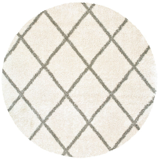 Oriental Weavers Henderson 090W9 Ivory/ Grey 7'10"" Round Indoor Area Rug H090W9240RDST