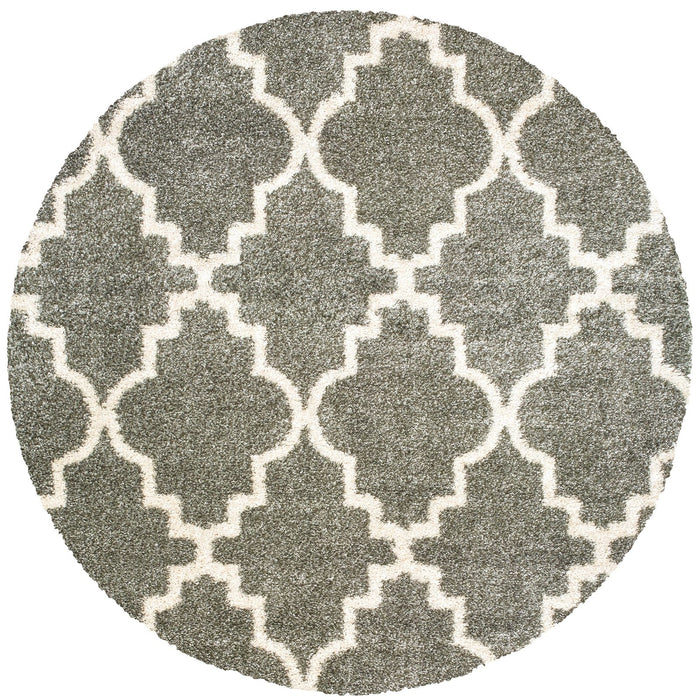 Oriental Weavers Henderson 092E9 Grey/ Ivory 7'10"" Round Indoor Area Rug H092E9240RDST