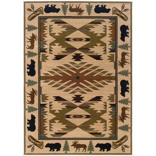 Oriental Weavers Hudson 1072A Ivory/ Green 7'8"" x 10'10"" Indoor Area Rug H1072A235330ST
