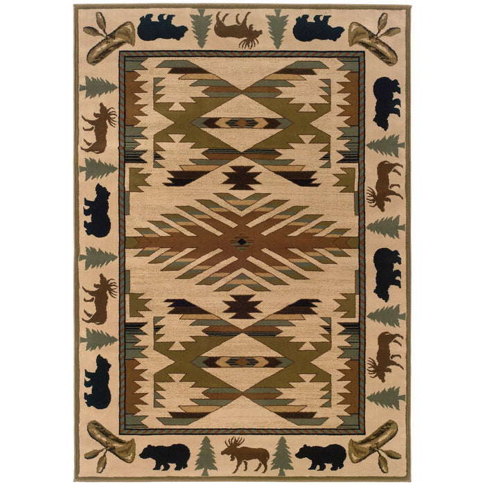 Oriental Weavers Hudson 1072A Ivory/ Green 7'8"" x 10'10"" Indoor Area Rug H1072A235330ST