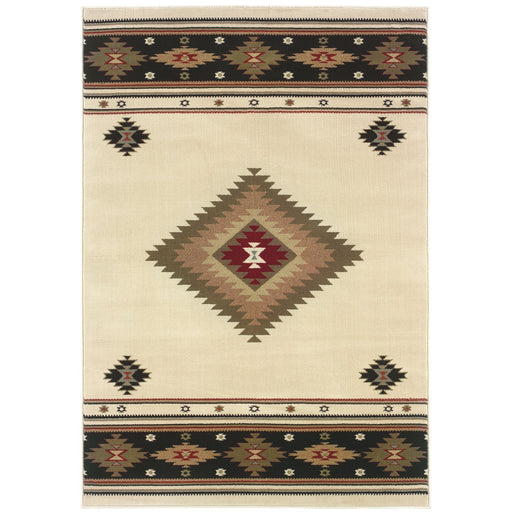 Oriental Weavers Hudson 087I1 Beige/ Green 7'8"" x 10'10"" Indoor Area Rug H087I1235330ST