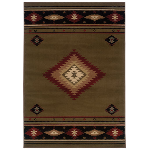 Oriental Weavers Hudson 087J1 Green/ Red 7'8"" x 10'10"" Indoor Area Rug H087J1235330ST