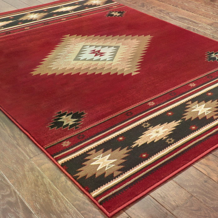 Oriental Weavers Hudson 087K1 Red/ Green 7'8"" x 10'10"" Indoor Area Rug H087K1235330ST