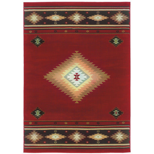 Oriental Weavers Hudson 087K1 Red/ Green 7'8"" x 10'10"" Indoor Area Rug H087K1235330ST