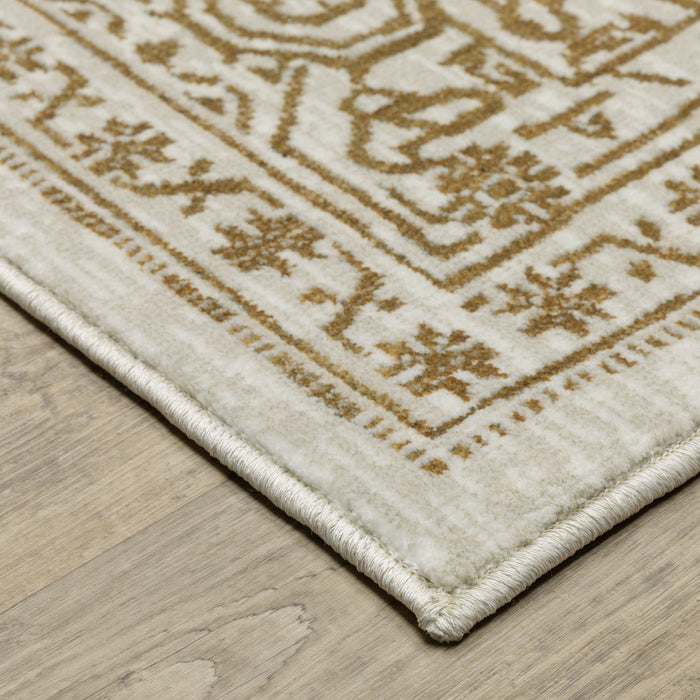 Oriental Weavers Intrigue INT03 Ivory/ Gold 7'10"" x 10'10"" Indoor Area Rug IINT03240330ST