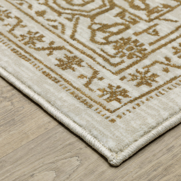 Oriental Weavers Intrigue INT03 Ivory/ Gold 9'10"" x 12'10"" Indoor Area Rug IINT03300390ST