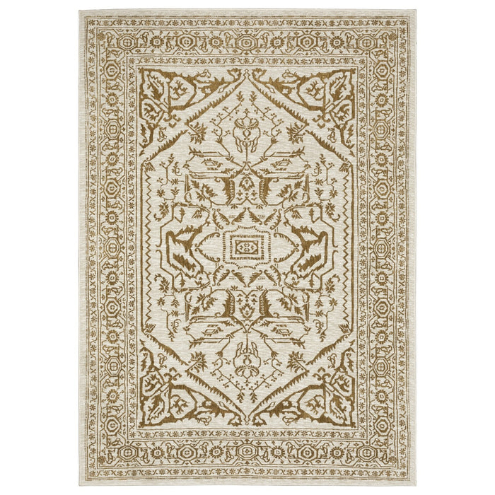 Oriental Weavers Intrigue INT03 Ivory/ Gold 7'10"" x 10'10"" Indoor Area Rug IINT03240330ST