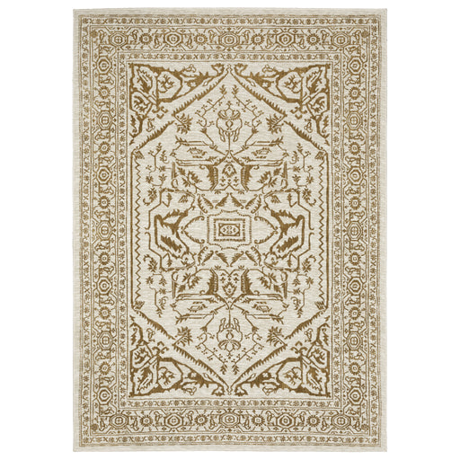 Oriental Weavers Intrigue INT03 Ivory/ Gold 6'7"" x 9'6"" Indoor Area Rug IINT03200290ST