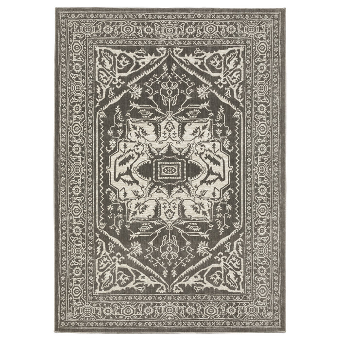 Oriental Weavers Intrigue INT04 Grey/ Ivory 7'10"" x 10'10"" Indoor Area Rug IINT04240330ST