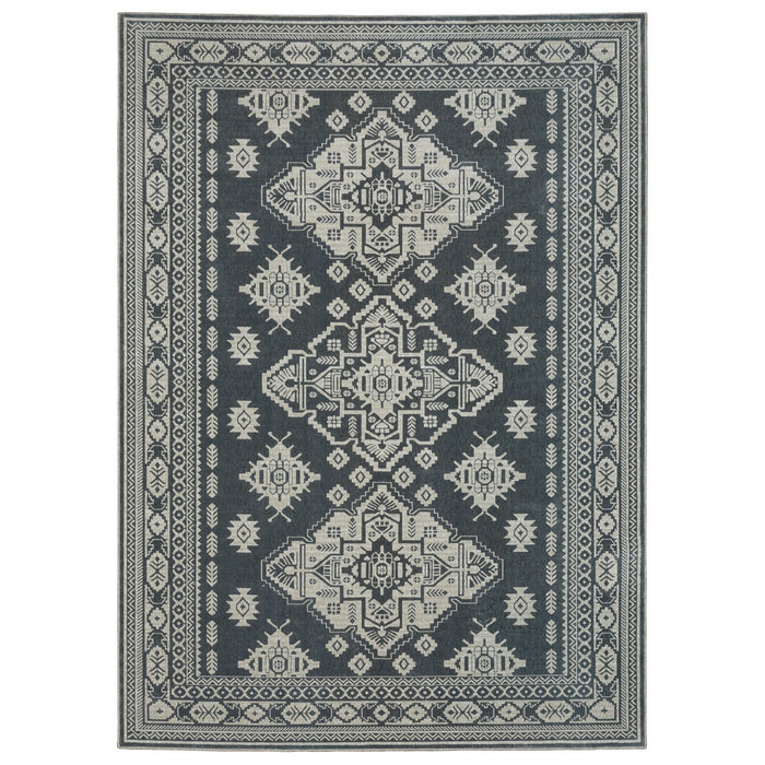 Oriental Weavers Intrigue INT05 Blue/ Grey 6'7"" x 9'6"" Indoor Area Rug IINT05200290ST