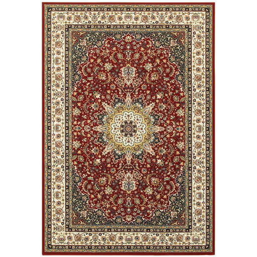 Oriental Weavers Kashan 119N1 Red/ Ivory 9'10"" x 12'10"" Indoor Area Rug K119N1300390ST