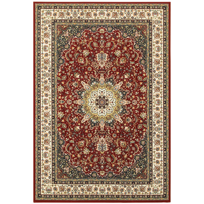 Oriental Weavers Kashan 119N1 Red/ Ivory 9'10"" x 12'10"" Indoor Area Rug K119N1300390ST