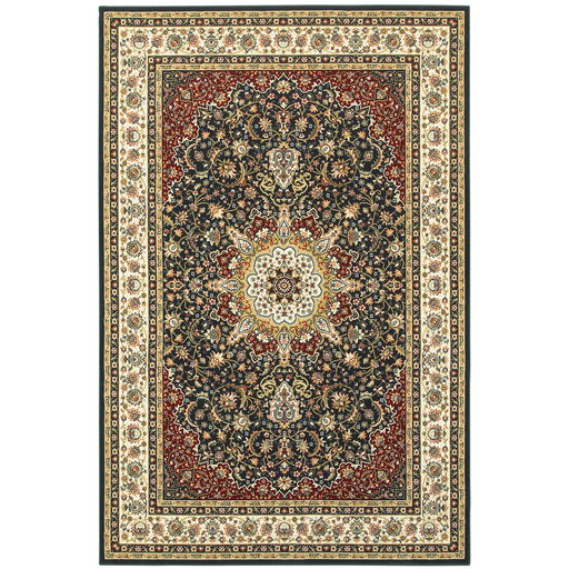 Oriental Weavers Kashan 119U1 Navy/ Ivory 9'10"" x 12'10"" Indoor Area Rug K119U1300390ST