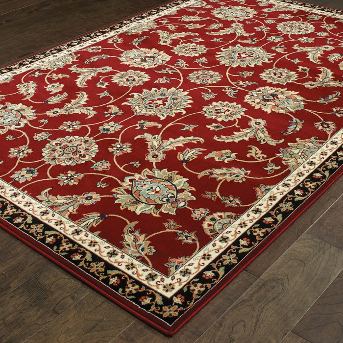 Oriental Weavers Kashan 370RI Red/ Multi 9'10"" x 12'10"" Indoor Area Rug K370R1300390ST