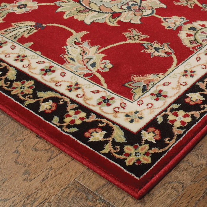 Oriental Weavers Kashan 370RI Red/ Multi 9'10"" x 12'10"" Indoor Area Rug K370R1300390ST