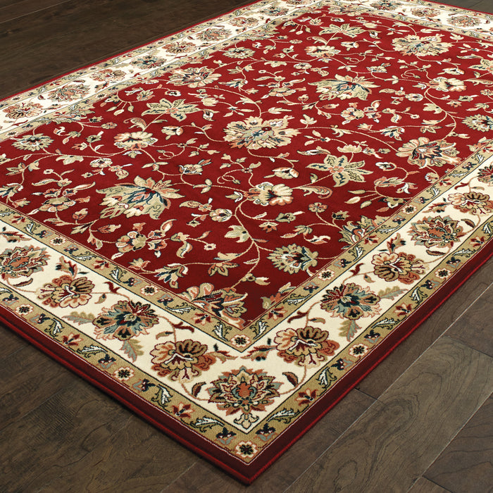 Oriental Weavers Kashan 4929R Red/ Ivory 9'10"" x 12'10"" Indoor Area Rug K4929R300390ST