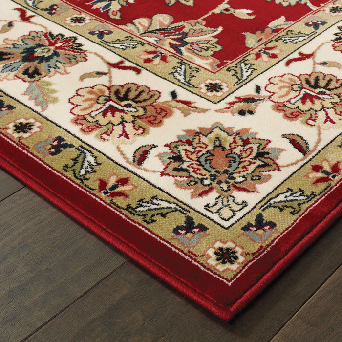 Oriental Weavers Kashan 4929R Red/ Ivory 9'10"" x 12'10"" Indoor Area Rug K4929R300390ST