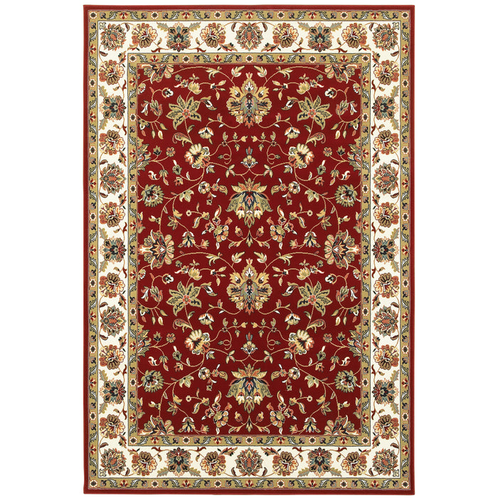 Oriental Weavers Kashan 4929R Red/ Ivory 9'10"" x 12'10"" Indoor Area Rug K4929R300390ST