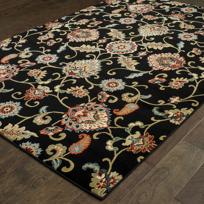 Oriental Weavers Kashan 9946K Black/ Multi 9'10"" x 12'10"" Indoor Area Rug K9946K300390ST