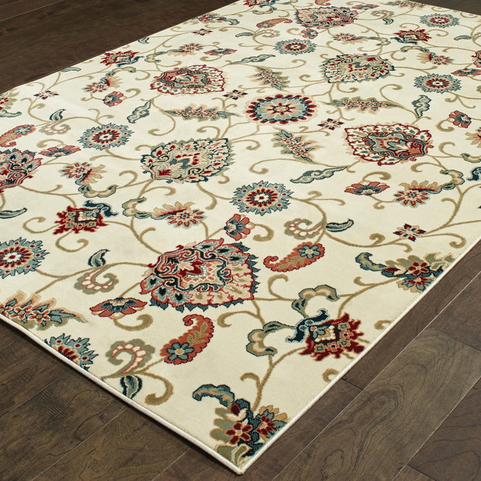 Oriental Weavers Kashan 9946W Ivory/ Multi 9'10"" x 12'10"" Indoor Area Rug K9946W300390ST