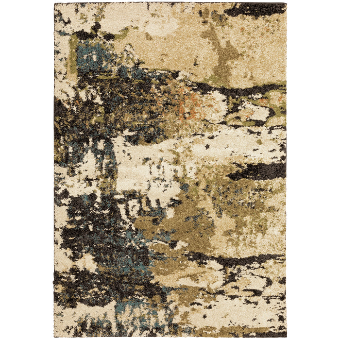 Oriental Weavers Kendall 4928X Beige/ Charcoal 7'10"" x 10'10"" Indoor Area Rug K4928X240330ST