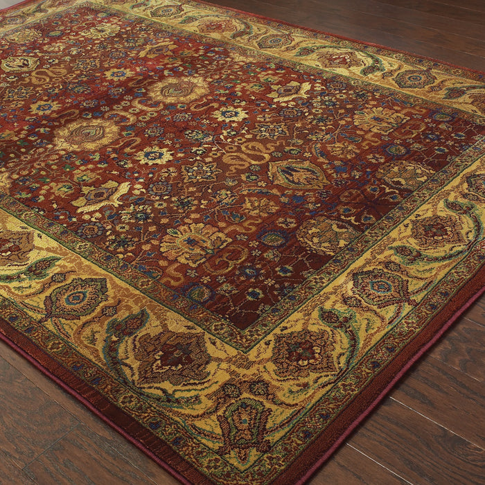 Oriental Weavers Kharma 332C4 Red/ Gold 9'9"" x 12'2"" Indoor Area Rug K332C4300380ST