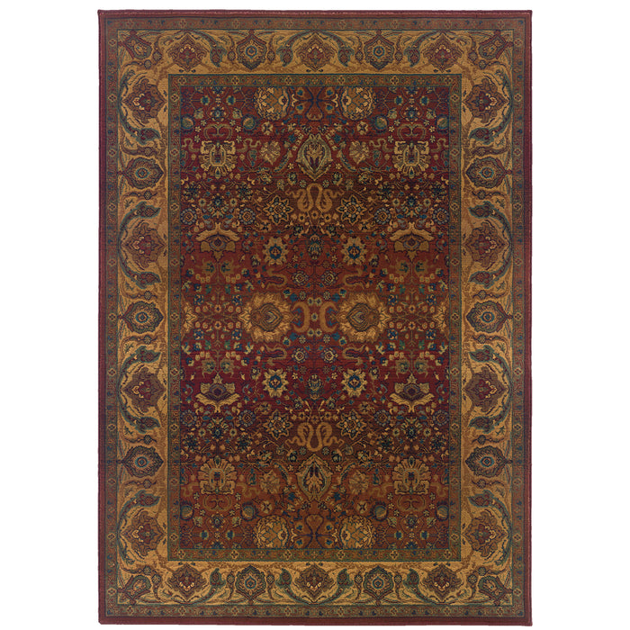 Oriental Weavers Kharma 332C4 Red/ Gold 9'9"" x 12'2"" Indoor Area Rug K332C4300380ST