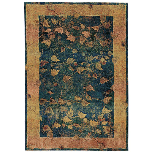 Oriental Weavers Kharma 349B4 Blue/ Gold 9'9"" x 12'2"" Indoor Area Rug K349B4300380ST
