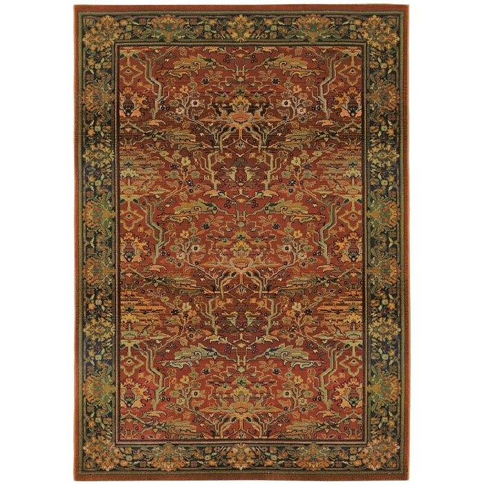 Oriental Weavers Kharma 465R4 Red/ Green 6'7"" x 9'1"" Indoor Area Rug K465R4200285ST