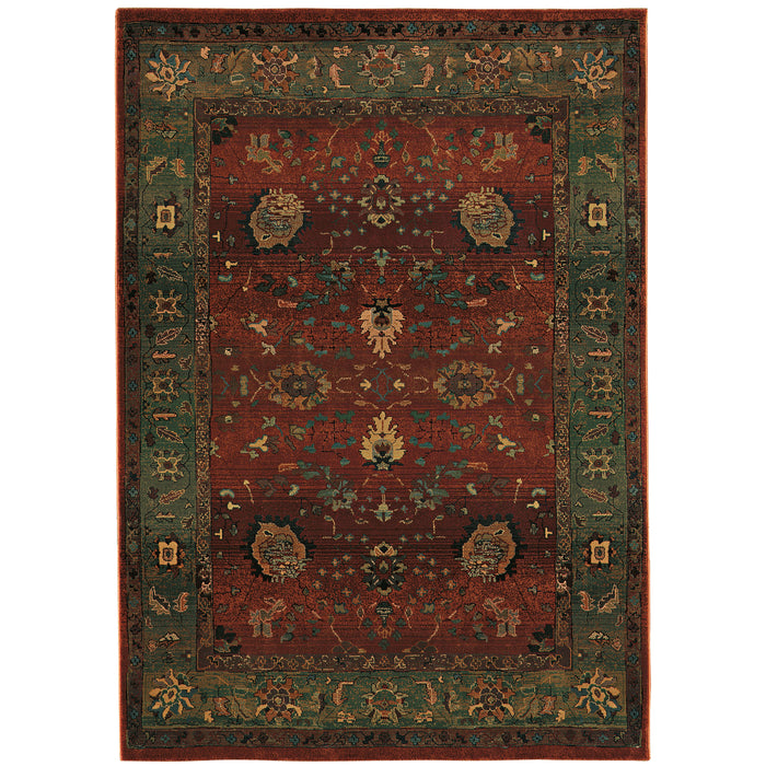 Oriental Weavers Kharma 807C4 Red/ Green 6'7"" x 9'1"" Indoor Area Rug K807C4200285ST