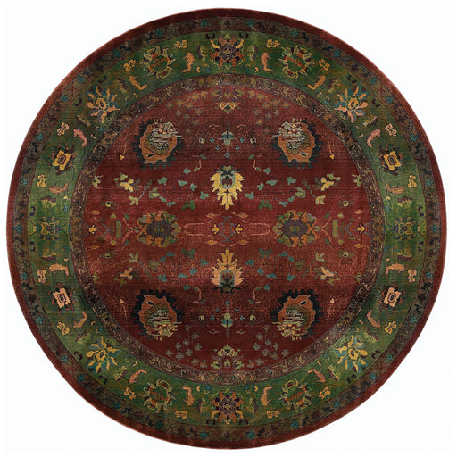 Oriental Weavers Kharma 807C4 Red/ Green 8' Round Indoor Area Rug K807C4240240ST