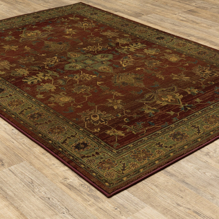 Oriental Weavers Kharma 836C4 Red/ Green 6'7"" x 9'1"" Indoor Area Rug K836C4200285ST