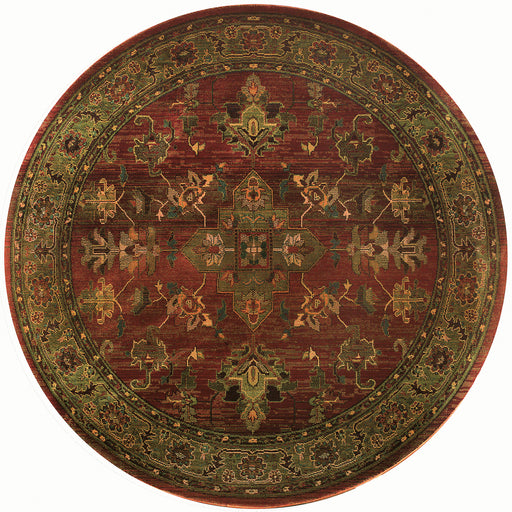 Oriental Weavers Kharma 836C4 Red/ Green 8' Round Indoor Area Rug K836C4240240ST