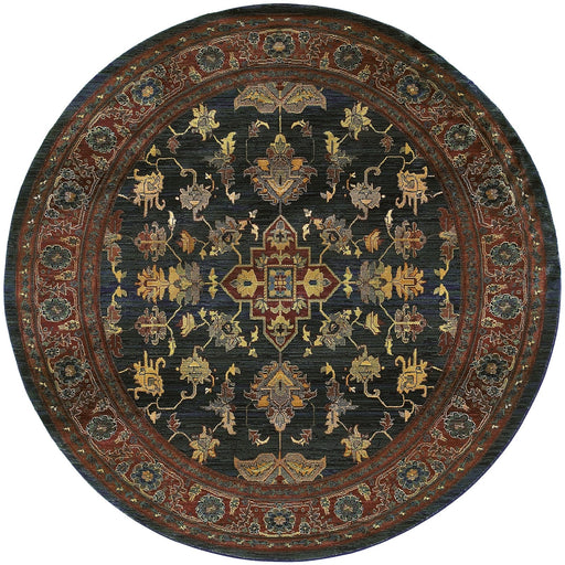 Oriental Weavers Kharma 836F4 Blue/ Red 8' Round Indoor Area Rug K836F4240240ST