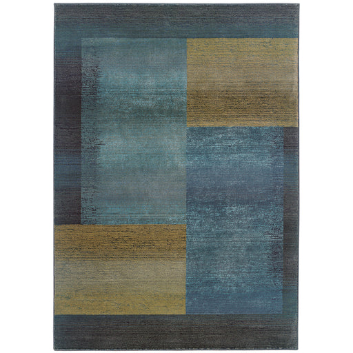 Oriental Weavers Kharma Ii 1092L Blue/ Gold 7'10"" x 11' Indoor Area Rug K1092L240340ST