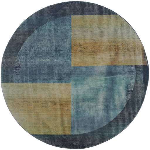 Oriental Weavers Kharma Ii 1092L Blue/ Gold 8' Round Indoor Area Rug K1092L240240ST