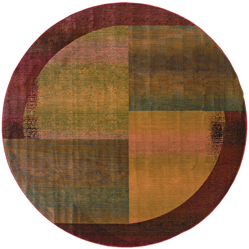 Oriental Weavers Kharma Ii 1092W Green/ Red 8' Round Indoor Area Rug K1092W240240ST